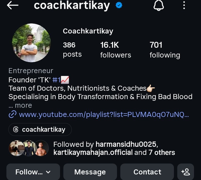 Kartikay Mahajan Instagram